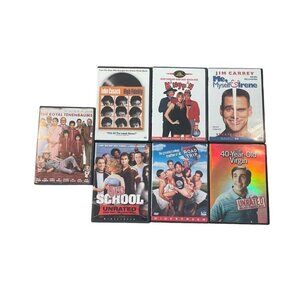 Lot Of 7 Comedy DVDs 1990s High Fidelity Old School 40 Year Virgin Roadtrip